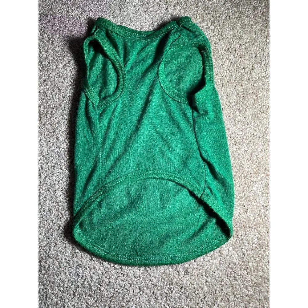 Hand Crafted Green Funny Dog Tshirt, Dog Clothing, Pet Clothing, Pet Shirt, Furb